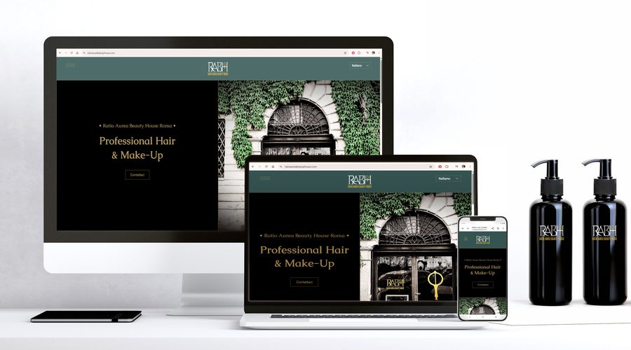 Il sito Ratio Aurea Beauty House su computer, tablet e smartphone